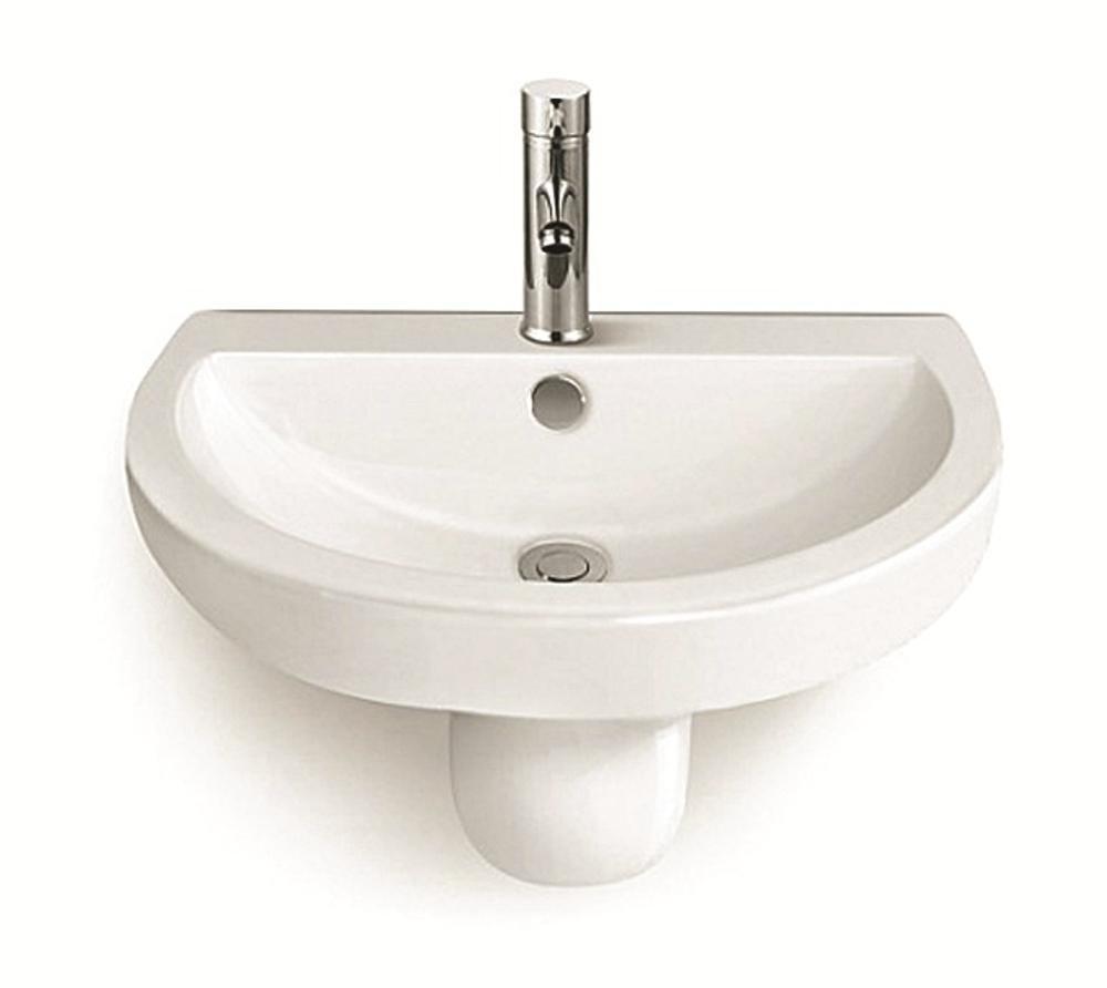 Full Details of Bravat Wash Basins Drop Half Pedestal basin
