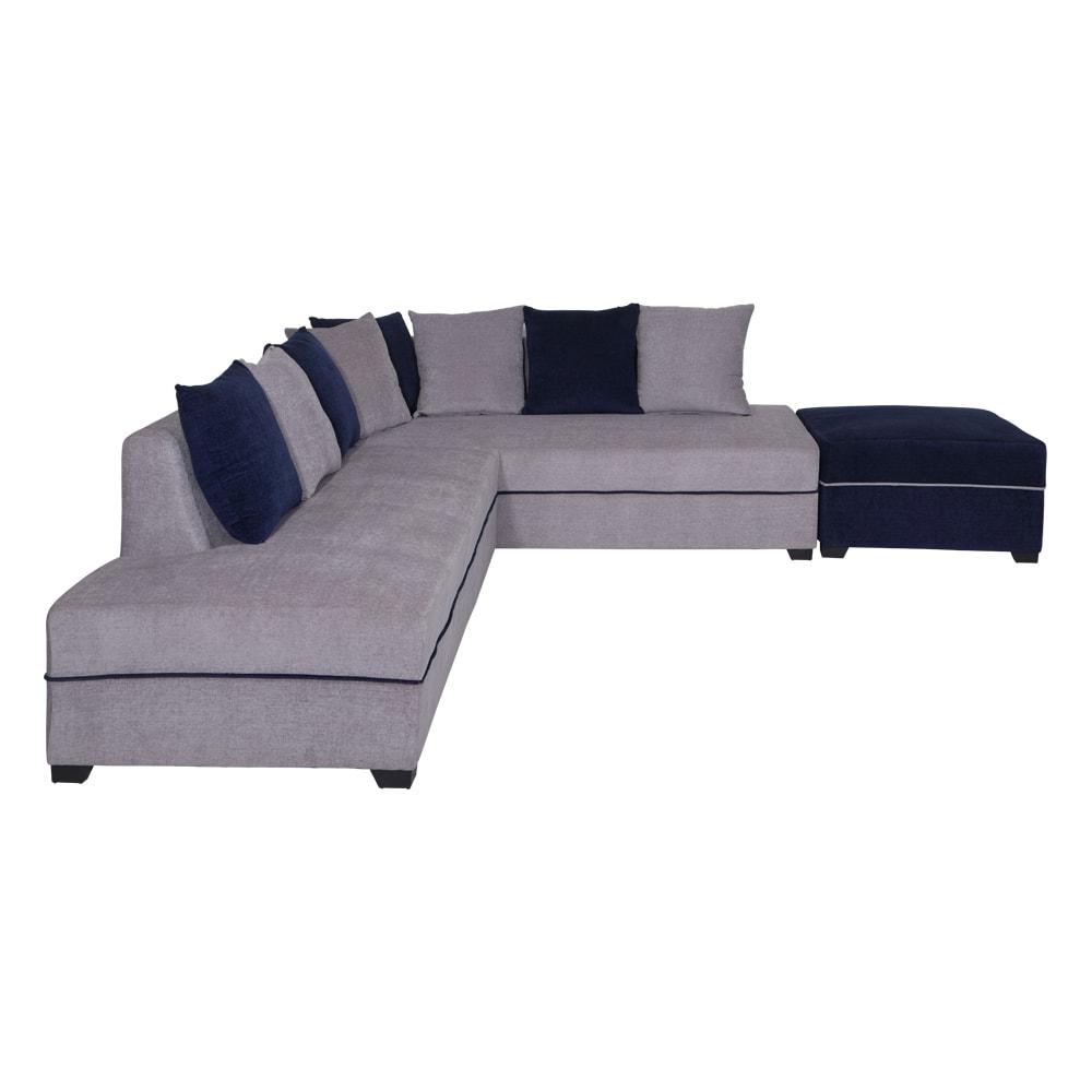 Full Details of Evok SofasCouches Apollo Left With Pouf_GreyBlue