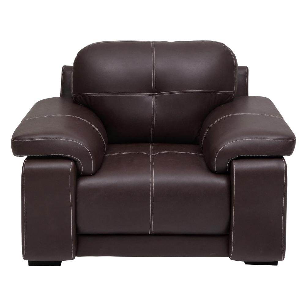 Marina New Leatherette 1 Seater Sofa-Dark Brown,Evok, Sofas-Couches ,Sectional Sofas 