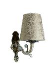 Golden White Single Wall Sconce in Brocade Shades,Lights