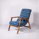 Floral Patterned Dhurrie Lounge Chair with Detachable Surface and Knob,Chairs