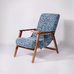Spiral Patterned Dhurrie Lounge Chair with Detachable Surface and Knob,Chairs