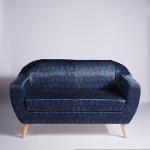 Leaf-Patterned Ajrakh 2-Seater Loveseat,Sofas-Couches