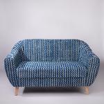 Zigzag Patterned Dhurrie 2-Seater Loveseat,Sofas-Couches