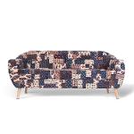 Red-Blue Banni Patchwork 3-Seater Sofa,Sofas-Couches
