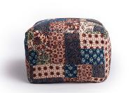 Red-Blue-Green Banni Patchwork Pouffe,Stools-Poufs