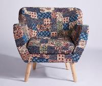 Red-Blue Banni Patchwork Pouffe,Chairs