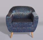 Floral Star-Patterned Ajrakh Accent Chair,Chairs